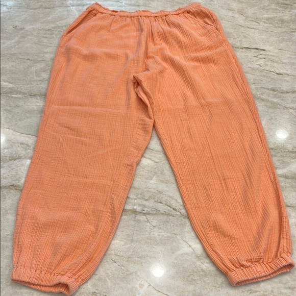 Wonderly | Cotton Gauze Joggers | Peach | Women’s Size Medium - Picture 4 of 14